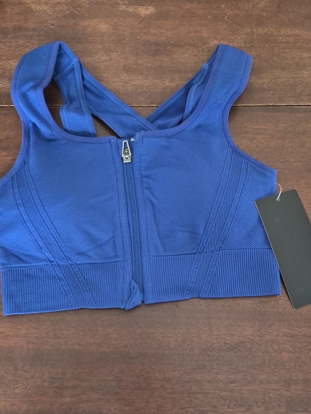 Avia Surf The Web Blue Zip-Up Sports Bra